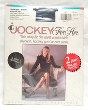 VTG Jockey For Her Sheerest Ever Control Top Pantyhose 2 Pair Size Medium NOS