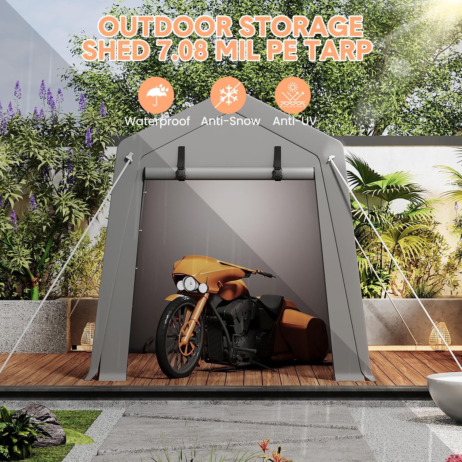 Outdoor Storage Shelter Shed Waterproof Portable Canopy Carport Tent 5 Sizes