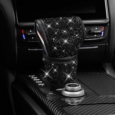 Bling Auto Gear Shift Knob Cover, Car Shifter Cover, Sparkly Crystal Black
