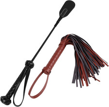 2 PCS Riding Crop for Horse, 18 Inch Horse Whip with 20 Inch PU Leather Premium