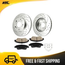 Front Brake Rotors Pads Kit Drilled Slotted Ceramic For Honda Civic 2006-2011