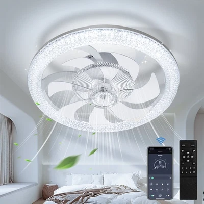 DENOTIP Deckenventilator mit Beleuchtung Fernbedienung LED Deckenlampe Schlafzimmer DHL