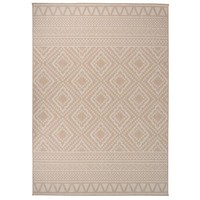 Outdoor-Teppich Flachgewebe 120X170 Cm Braun Gestreift
