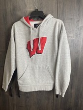 Vintage University Of Wisconsin Badgers Nike Hoodie Gray Mens Medium