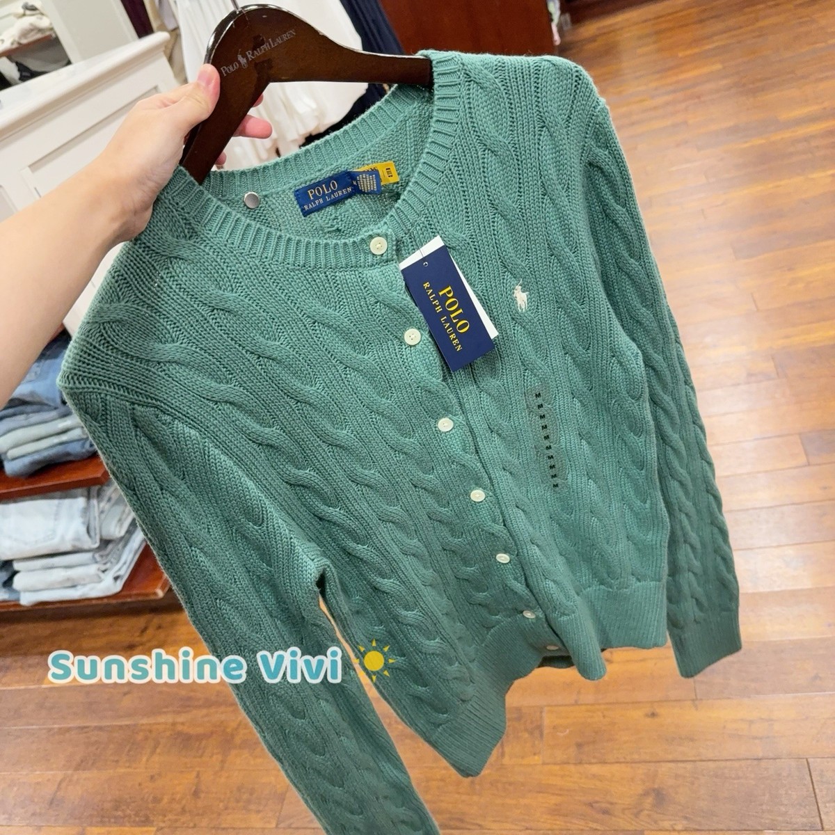 セール】Polo Ralph Lauren カーディガン S NEW Polo Ralph Lauren Women Cotton Cable Knit Cardigan Sweater