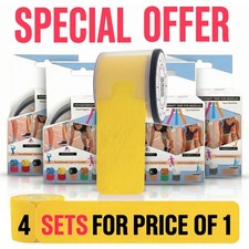 4 pack Yellow KT TAPE Pre cut Sports Tape with Dispenser 5m Synthetic Tape 0.65 per metre