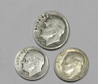 Lot of 3 - 1950-D,  1952-D, 1953-D ROOSEVELT Dimes - 90% Silver No reserve