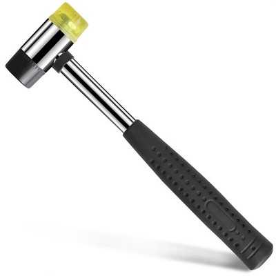Small Rubber Mallet Hammer   25 mm Lightweight 9.5 IN, Black, Grey, Yellow 