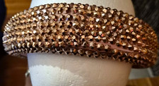 Gold Beaded Padded Wide Headband for Women, Formal Party Special Occasion
