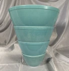 Vintage Pyrex Robin Egg Blue Turquoise Nesting Mixing Bowl Set 401 402 403 404