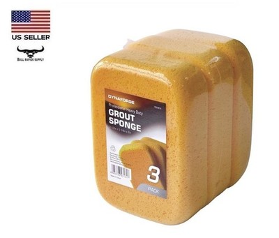 3 Pack Tile Grout Sponge 7-1/2'' x 5-1/4'' x 2'' Professional Heavy Duty
