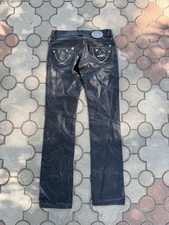 Vintage Just Cavalli Women  s Logo Waxed Pants Black size 26