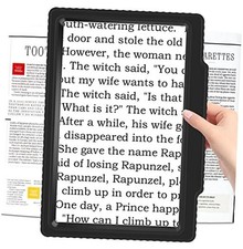 5X Large Page Magnifying Glass for Reading, Full-Page Black 5X Page Magnifier