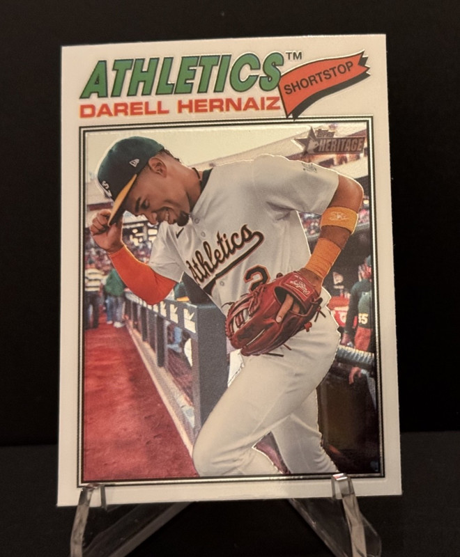 2026 Topps Heritage - Darell Hernaiz #66 White Chrome Refractor - Athletics