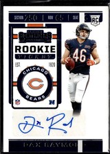 2019 Panini Contenders #278 Dax Raymond Rookie Auto Chicago Bears R03