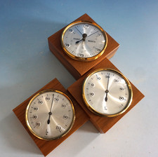 Lufft Wetterstation Barometer Holz Wegner Ära 70er Modell 1066 (E23-022)