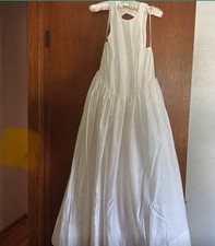 NWT BHLDN High Neck Satin Duchess A-Line Midi Dress Bridal Open Back Medium