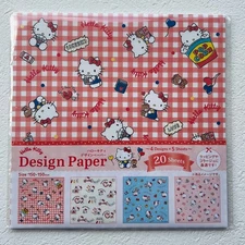 Sanrio Hello Kitty Origami Design Paper 4designs×5sheets made in Japan