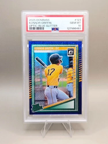 KONNOR GRIFFIN 2025 Panini Donruss Optic Blue Glitter /8 #123 PSA 10  POP 1