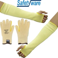 Safetyware Safety Work Cut Resistant Proof Gloves + Arm Sleeves Protection