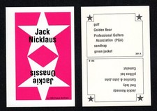 Jack Nicklaus Golfer Golf Champion - Vintage 1990 Parker Brothers Game Card 391A