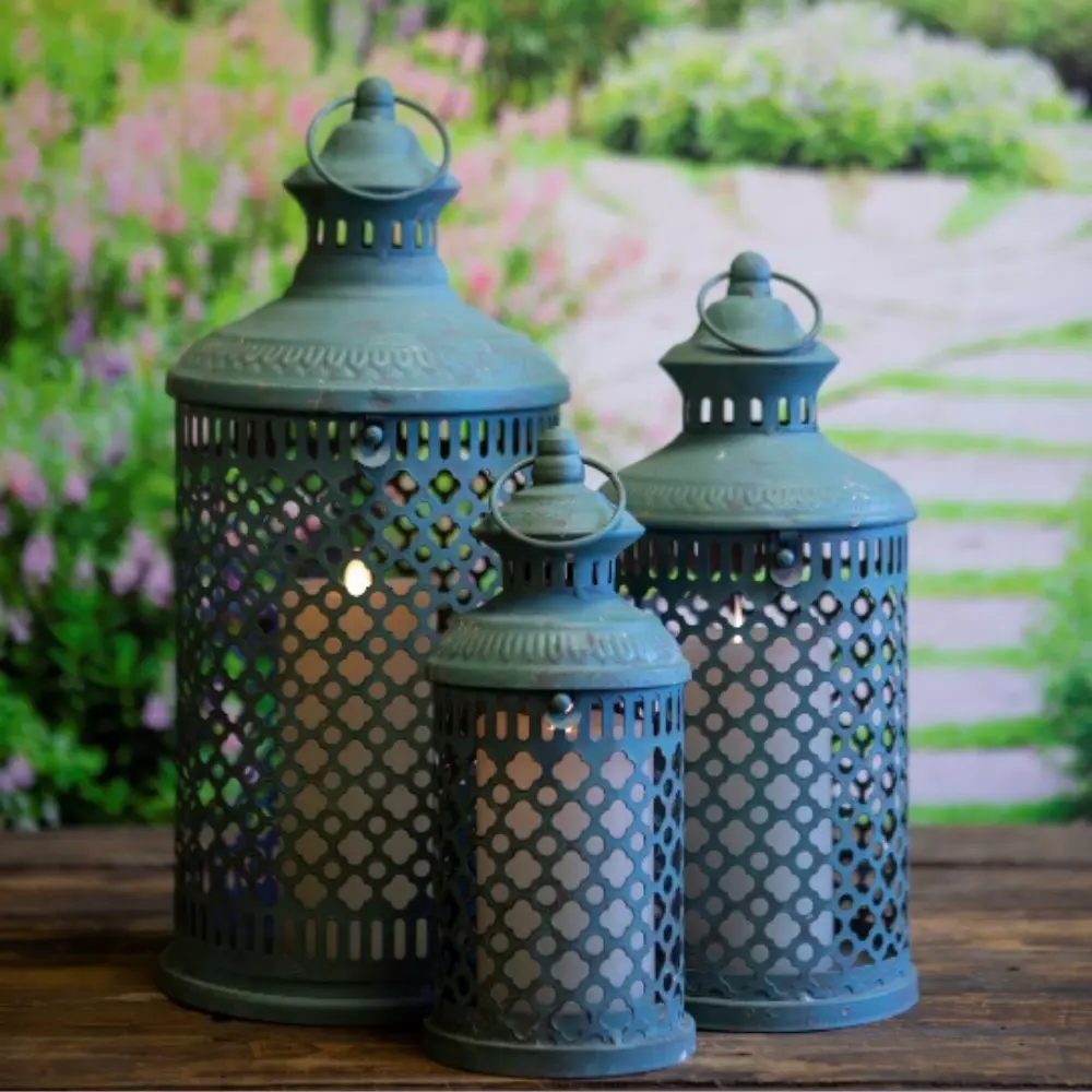 Teal outdoor lanterns deals