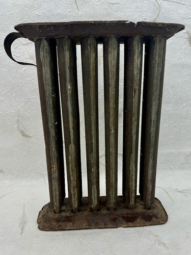 Antique Metal Candle Stick Mold 12 Tubes 10 Inch Long 7/8" Diameter Decor Prop