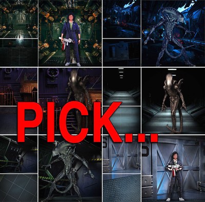 DIORAMA POSTER BACKDROP~ALIEN~DARK CORNERS~FOR HOT TOYS 1/6 FIGURES RIPLEY HICKS