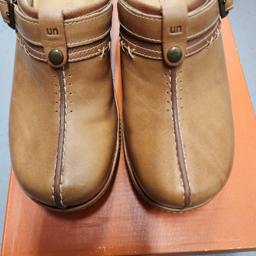 Clarks Y2K Clogs Unstructured US 6W WIDE Shoes UN.EVIDENT Strap Peanut Tan New - Picture 8 of 23