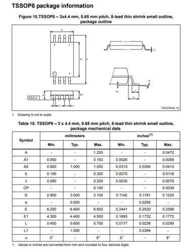 2408 M24C08-WDW6TP Serial E2prom - Picture 2 of 3