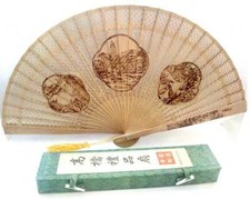 Sandalwood Fan in Brocade Box