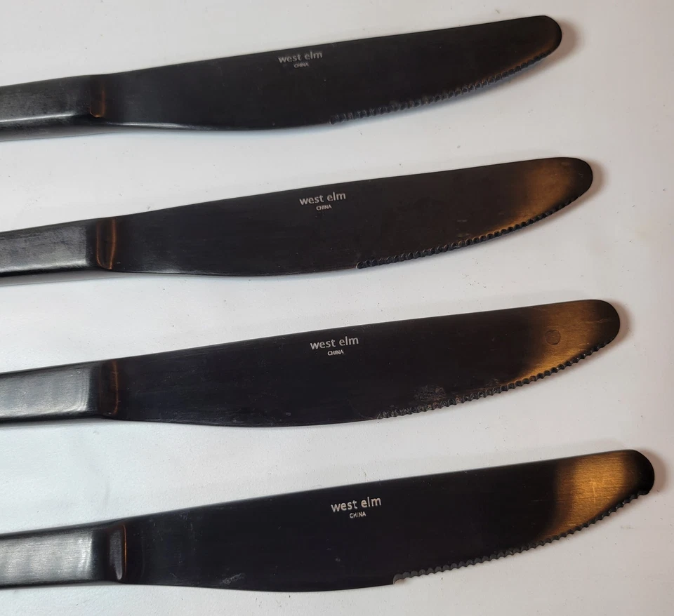 Cuchillos West Elm BLAIR cubiertos acero inoxidable acabado negro mate 4  Foto 3 de 4