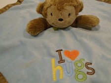 Carters Just One You Monkey Lovey Rattle I Love Hugs Blankie Security silky soft