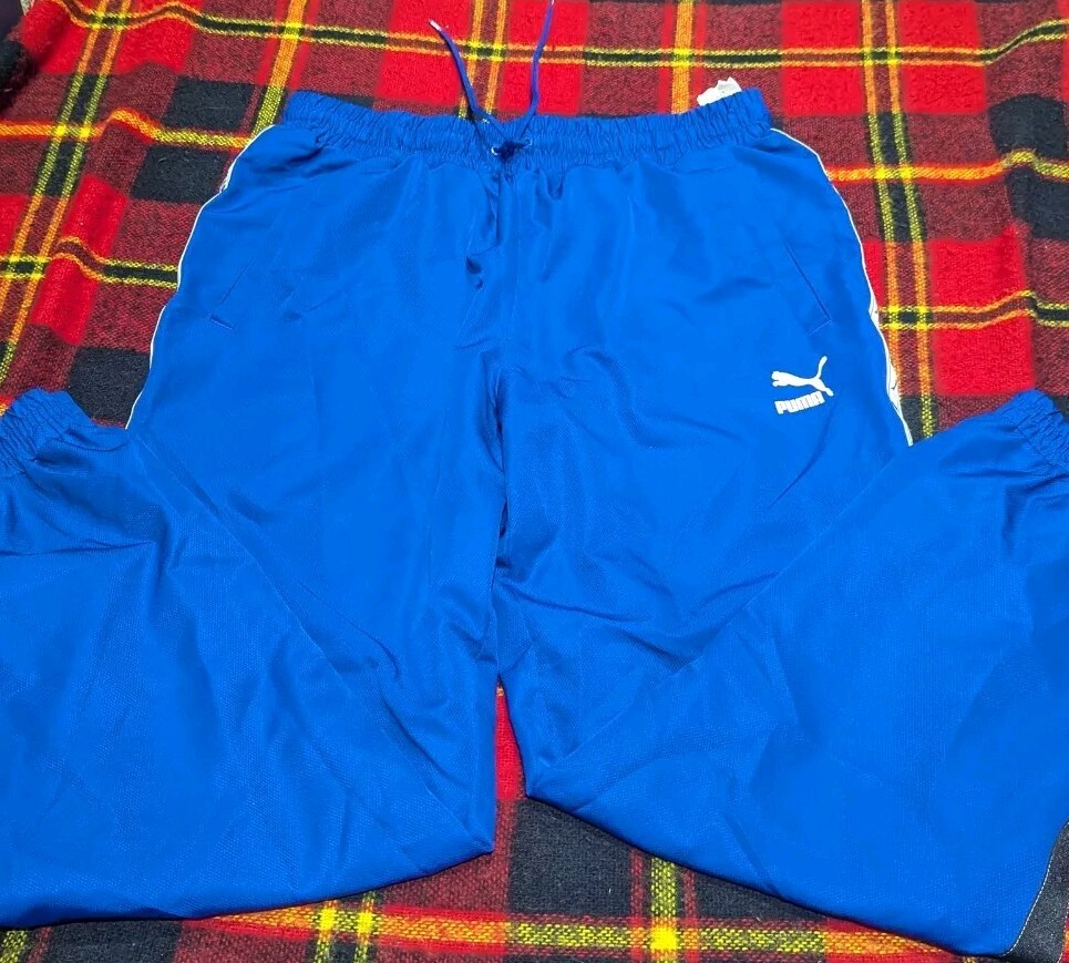 Puma XTG Track Pants Mens Blue Tapered Mesh Lined Sz L | eBay