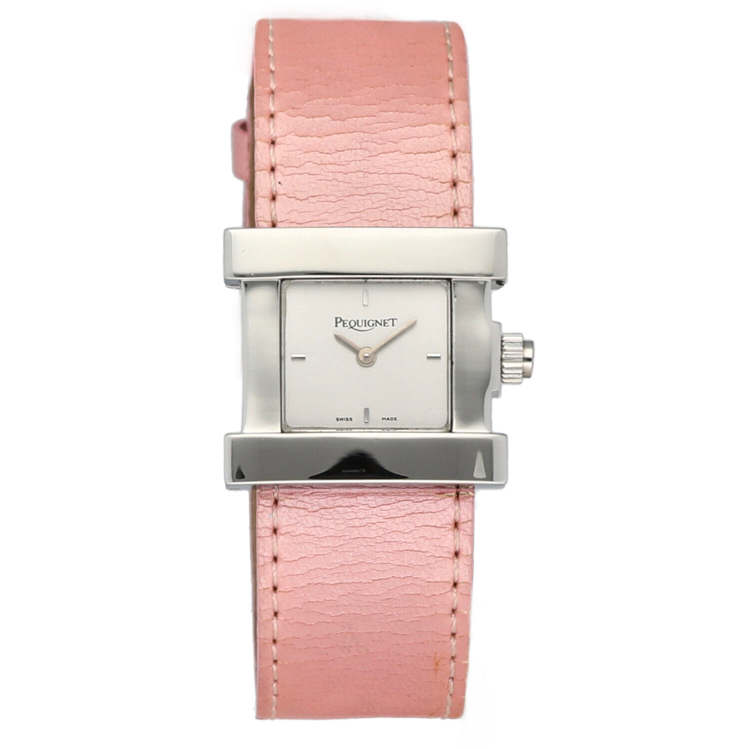 Pequignet Sorella 3260 Steel 25 mm Silver Dial Pink Leather Quartz Women's Watch