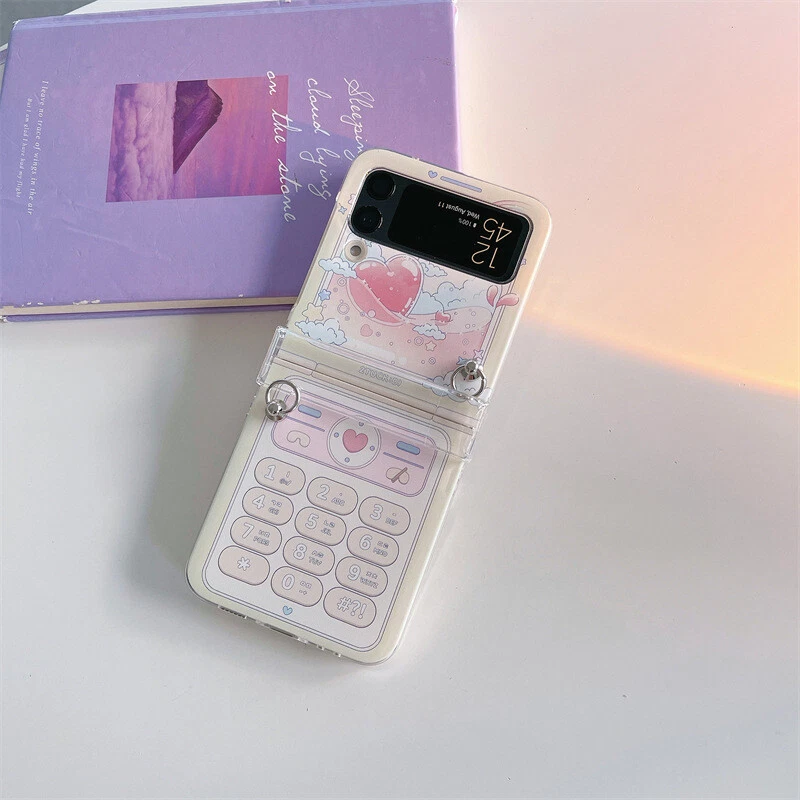 Samsung Z Flip 6 5 4 Foldable Cute Cartoon Chain Pattern Phone Case