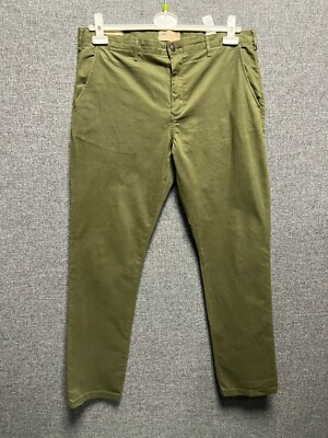 Marks & Spencer Straight Leg Green Chinos 34x33 TD025 CC 03