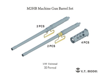 ETmodel 1/35 P35-267 M2HB Machine Gun Barrel Set 3D Printed