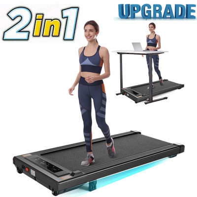2-in-1 Walking Pad Under Desk Treadmill 2.5HP Folding Treadmill 300lbs Home Gym^