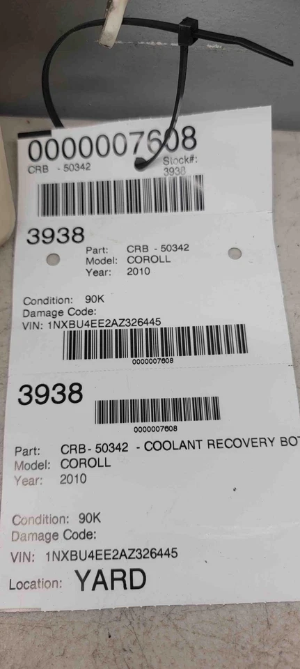 ✅ 2013 TOYOTA COROLLA COOLANT RECOVERY BOTTLE OEM - Image 3 of 3
