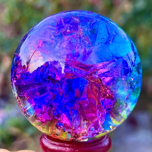 Sfera di quarzo arcobaleno titanio naturale 157G sfera di cristallo guarigione - Foto 13 di 24