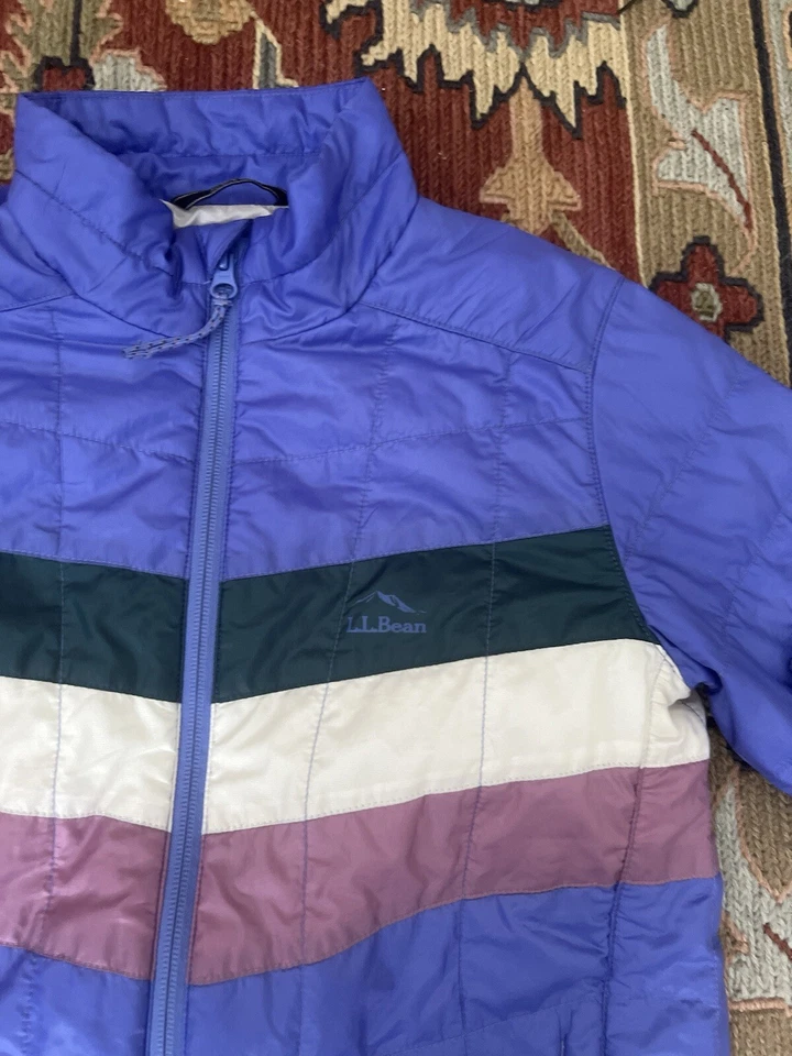 LL Bean Chaqueta Juvenil Púrpura Puffer Cremallera Completa Chaqueta de Plumón Sintético Talla M 10-12 Foto 4 de 4