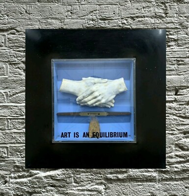 Derek Carruthers (1935-2021) 'ART IS AN EQUILIBRIUM' 70er Jahre Mixed Medla Wandbild