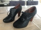 Ankle Pumps Gr. 40 Schwarz Rote Sohle Damen Schuhe High Heels Shoes Leder