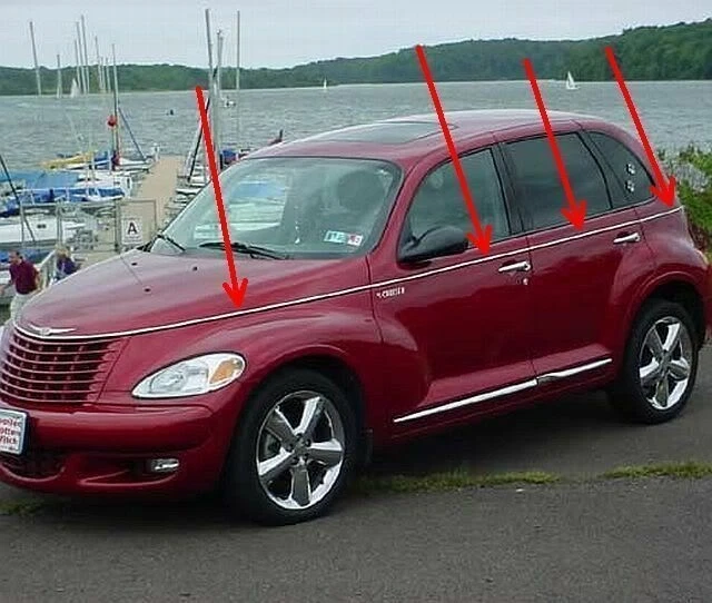 Chrysler PT Cruiser 2001-2010 cromo línea de cinturón moldura de línea de cinturón 10 piezas con garantía de 5 años Foto 3 de 4