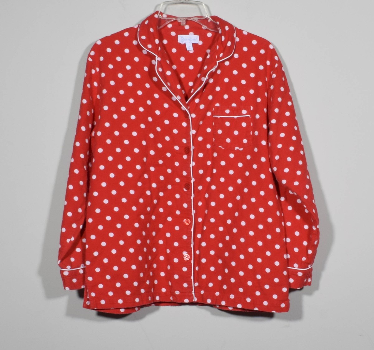 PajamaGram 100% Red & White Polka Dot 2 Pc Long Sleeve Pajama Set PajamaGram 100% Red & White Polka Dot 2 Pc Long Sleeve Pajama Set