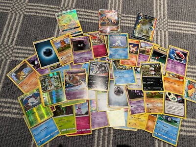 Pokemon lot 100 Cards 2 Guaranteed Very Rare plus 8 holos/rare! (sleeves for ex)