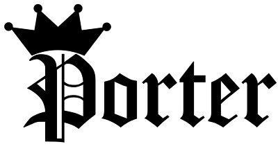 Porter Vinyl Sticker Decal Crown Name Old English - Choose Size & Color