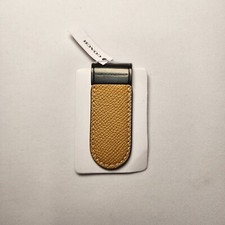 NWT COACH CM180 LEATHER MONEY CLIP in GUNMETAL FLAX