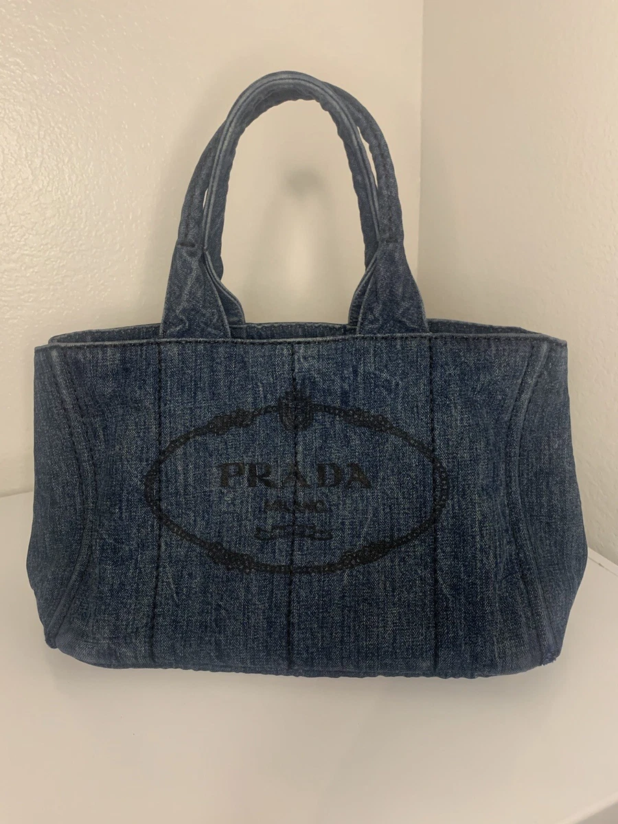 Prada Denim Leather Hobo Bag ○ Labellov ○ Buy and Sell Authentic Luxury